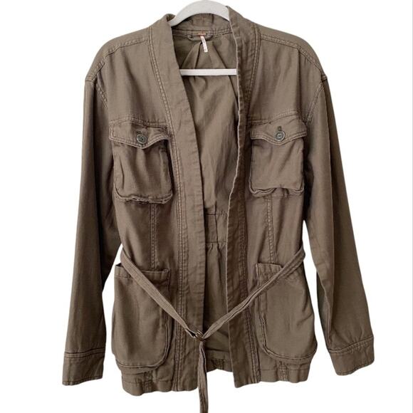 Free People | In Our Nature Cargo Jacket Belted Utility Army Green Boho XS - Picture 3 of 7